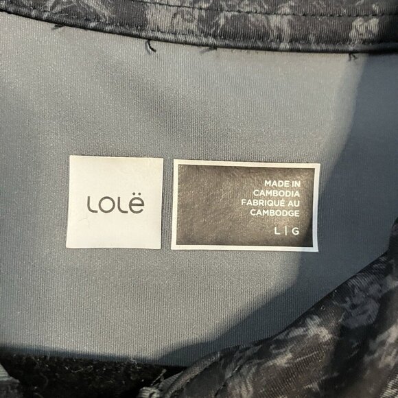Lole Track Jacket & Leggings Bundle Womens L/XL Zip Black Gray Tie Dye - Picture 2 of 13
